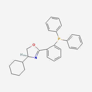 molecular formula C27H28NOP B8136073 (S)-4-Cyclohexyl-2-(2-(diphenylphosphanyl)phenyl)-4,5-dihydrooxazole 