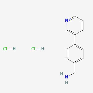 molecular formula C12H14Cl2N2 B8136139 4-(3-Pyridinyl)benzenemethanamine dihydrochloride 