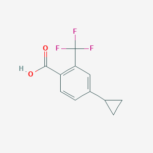 molecular formula C11H9F3O2 B8136146 4-Cyclopropyl-2-(trifluoromethyl)benzoic acid 