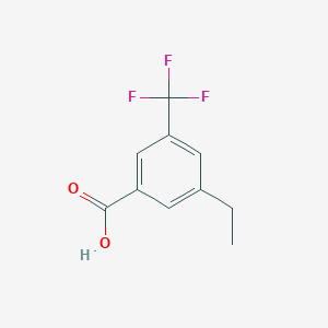 molecular formula C10H9F3O2 B8136150 3-Ethyl-5-(trifluoromethyl)benzoic acid 