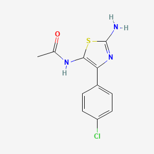 molecular formula C11H10ClN3OS B8136181 N-[2-amino-4-(4-chlorophenyl)-1,3-thiazol-5-yl]acetamide 