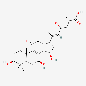 molecular formula C30H44O7 B8136206 (E)-2-methyl-4-oxo-6-[(3S,7S,15S)-3,7,15-trihydroxy-4,4,10,13,14-pentamethyl-11-oxo-1,2,3,5,6,7,12,15,16,17-decahydrocyclopenta[a]phenanthren-17-yl]hept-5-enoic acid 