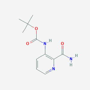 molecular formula C11H15N3O3 B8136236 tert-Butyl (2-carbamoylpyridin-3-yl)carbamate 