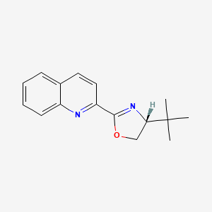 molecular formula C16H18N2O B8136288 (R)-4-(tert-Butyl)-2-(quinolin-2-yl)-4,5-dihydrooxazole 