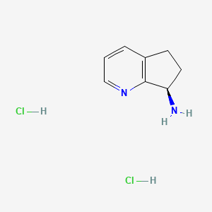 molecular formula C8H12Cl2N2 B8136306 (R)-6,7-Dihydro-5H-cyclopenta[b]pyridin-7-amine dihydrochloride 