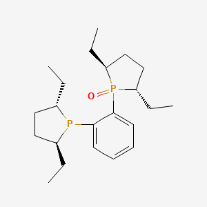 molecular formula C22H36OP2 B8136307 (2S,5S)-1-(2-((2S,5S)-2,5-Diethylphospholan-1-yl)phenyl)-2,5-diethylphospholane 1-oxide 