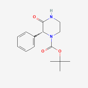 molecular formula C15H20N2O3 B8136315 (R)-tert-Butyl 3-oxo-2-phenylpiperazine-1-carboxylate 