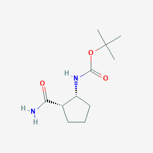 molecular formula C11H20N2O3 B8136333 tert-Butyl rel-((1R,2S)-2-carbamoylcyclopentyl)carbamate 