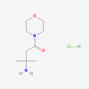 molecular formula C9H19ClN2O2 B8136341 3-Amino-3-methyl-1-morpholinobutan-1-one hydrochloride 