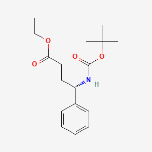 molecular formula C17H25NO4 B8136350 (S)-Ethyl 4-((tert-butoxycarbonyl)amino)-4-phenylbutanoate 