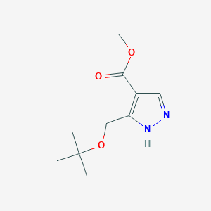 molecular formula C10H16N2O3 B8136353 Methyl 3-(tert-butoxymethyl)-1H-pyrazole-4-carboxylate 