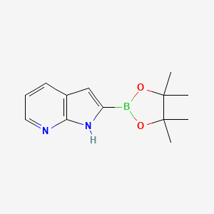 molecular formula C13H17BN2O2 B8136372 2-(4,4,5,5-tetramethyl-1,3,2-dioxaborolan-2-yl)-1H-pyrrolo[2,3-b]pyridine 