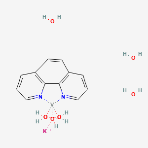 molecular formula C12H19KN2O8V B8136391 Potassium;hydrogen peroxide;1,10-phenanthroline;vanadium;hydroxide;trihydrate 