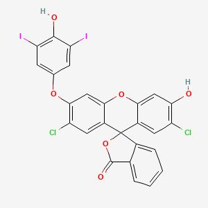 molecular formula C26H12Cl2I2O6 B8136430 2',7'-Dichloro-3'-hydroxy-6'-(4-hydroxy-3,5-diiodophenoxy)spiro[2-benzofuran-3,9'-xanthene]-1-one 