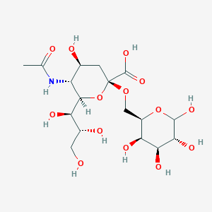 molecular formula C17H29NO14 B8136440 alpha-Neup5Ac-(2->6)-D-Galp 