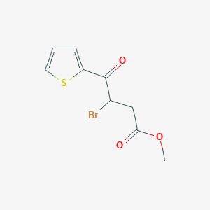 molecular formula C9H9BrO3S B8136451 Methyl 3-bromo-4-oxo-4-thiophen-2-ylbutanoate 