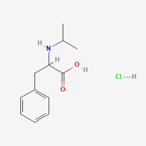 molecular formula C12H18ClNO2 B8136470 3-Phenyl-2-(propan-2-ylamino)propanoic acid;hydrochloride 