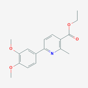 molecular formula C17H19NO4 B8136508 Ethyl 6-(3,4-dimethoxyphenyl)-2-methylpyridine-3-carboxylate 