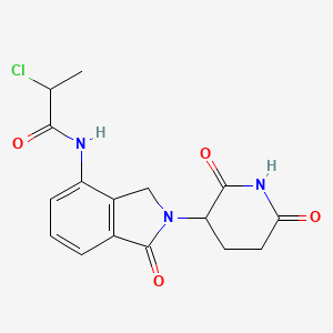molecular formula C16H16ClN3O4 B8136516 2-chloro-N-[2-(2,6-dioxopiperidin-3-yl)-1-oxo-3H-isoindol-4-yl]propanamide 