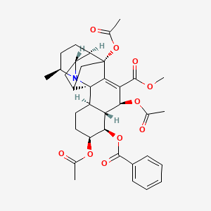molecular formula C35H41NO10 B8136527 methyl (1R,3S,6R,7R,11R,14S,15R,16R,17S,20R)-11,14,17-triacetyloxy-16-benzoyloxy-3-methyl-2-azahexacyclo[10.8.0.01,9.02,7.06,11.015,20]icos-12-ene-13-carboxylate 