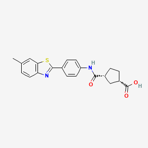 molecular formula C21H20N2O3S B8136532 (1S,3R)-3-[[[4-(6-methyl-2-benzothiazolyl)phenyl]amino]carbonyl]-cyclopentanecarboxylic acid 