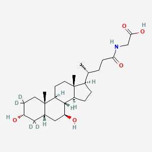 molecular formula C26H43NO5 B8136540 Glycoursodeoxycholic Acid-D4 