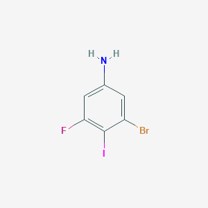 molecular formula C6H4BrFIN B8136570 3-Bromo-5-fluoro-4-iodoaniline 