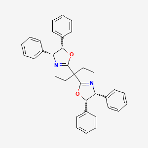 molecular formula C35H34N2O2 B8136621 (4R,4'R,5S,5'S)-2,2'-(Pentane-3,3-diyl)bis(4,5-diphenyl-4,5-dihydrooxazole) 