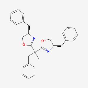 molecular formula C29H30N2O2 B8136653 (4R,4'R)-2,2'-(1-Phenylpropane-2,2-diyl)bis(4-benzyl-4,5-dihydrooxazole) 