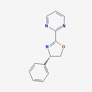 molecular formula C13H11N3O B8136693 (S)-4-Phenyl-2-(pyrimidin-2-yl)-4,5-dihydrooxazole 
