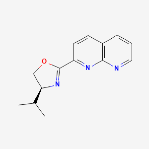 molecular formula C14H15N3O B8136746 (S)-4-Isopropyl-2-(1,8-naphthyridin-2-yl)-4,5-dihydrooxazole 