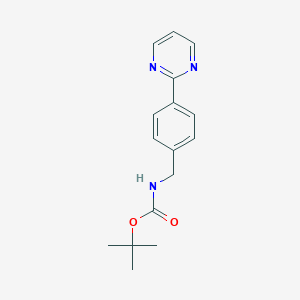 molecular formula C16H19N3O2 B8136752 tert-Butyl 4-(pyrimidin-2-yl)benzylcarbamate 