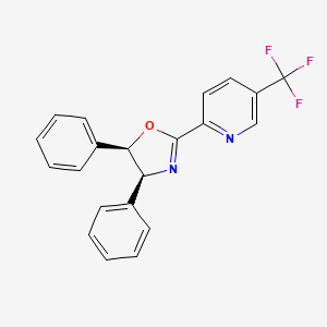 molecular formula C21H15F3N2O B8136755 (4S,5R)-4,5-Diphenyl-2-(5-(trifluoromethyl)pyridin-2-yl)-4,5-dihydrooxazole 