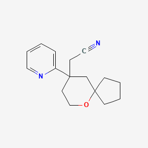 molecular formula C16H20N2O B8136789 2-(9-(Pyridin-2-yl)-6-oxaspiro[4.5]decan-9-yl)acetonitrile 