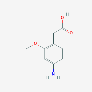 molecular formula C9H11NO3 B8136804 2-(4-Amino-2-methoxyphenyl)acetic acid 