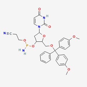 molecular formula C33H35N4O8P B8136836 5'-O-DMT-2'-deoxyuridine-3'-CE Phosphoramidite 