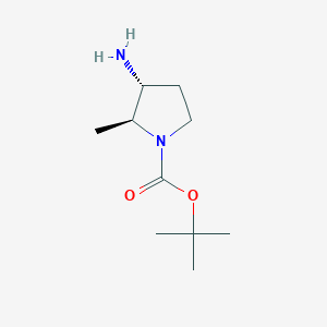 molecular formula C10H20N2O2 B8136862 tert-Butyl (2S,3R)-3-amino-2-methylpyrrolidine-1-carboxylate 