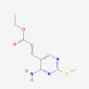 molecular formula C10H13N3O2S B8136887 Ethyl 3-(4-amino-2-methylsulfanylpyrimidin-5-yl)prop-2-enoate 