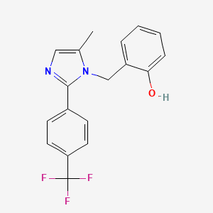 molecular formula C18H15F3N2O B8136917 2-((5-Methyl-2-(4-(trifluoromethyl)phenyl)-1H-imidazol-1-YL)methyl)phenol 