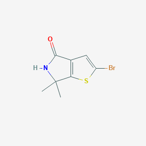 molecular formula C8H8BrNOS B8136931 2-Bromo-6,6-dimethyl-5,6-dihydro-4H-thieno[2,3-c]pyrrol-4-one 