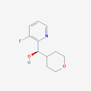 molecular formula C11H14FNO2 B8136934 (aR)-3-fluoro-a-(tetrahydro-2H-pyran-4-yl)-2-pyridinemethanol 