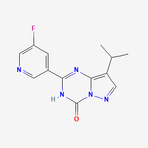 molecular formula C13H12FN5O B8136940 2-(5-Fluoropyridin-3-yl)-8-isopropylpyrazolo[1,5-a][1,3,5]triazin-4-ol 