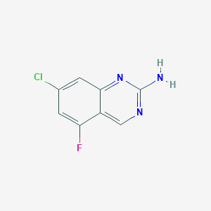 molecular formula C8H5ClFN3 B8136949 7-Chloro-5-fluoroquinazolin-2-amine 