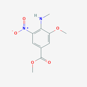 molecular formula C10H12N2O5 B8136964 Methyl 3-methoxy-4-(methylamino)-5-nitrobenzoate 