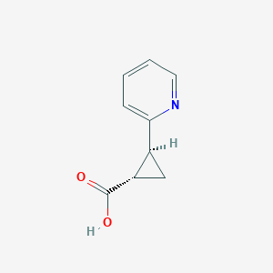 molecular formula C9H9NO2 B8136999 Cyclopropanecarboxylic acid, 2-(2-pyridinyl)-, (1R,2R)-rel- 