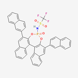 molecular formula C41H25F3NO5PS B8137077 (11BR)-N-(2,6-di(naphthalen-2-yl)-4-oxidodinaphtho[2,1-d:1',2'-f][1,3,2]dioxaphosphepin-4-yl)-1,1,1-trifluoromethanesulfonamide 