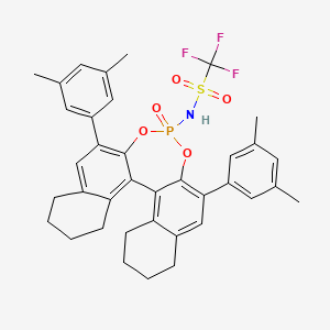 molecular formula C37H37F3NO5PS B8137114 (11bS)-N-(2,6-Bis(3,5-dimethylphenyl)-4-oxido-8,9,10,11,12,13,14,15-octahydrodinaphtho[2,1-d:1',2'-f][1,3,2]dioxaphosphepin-4-yl)-1,1,1-trifluoromethanesulfonamide 