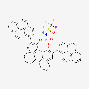 molecular formula C53H39F3NO5PS B8137136 N-((11bS)-2-(4,6-Dihydropyren-1-yl)-4-oxido-6-(pyren-1-yl)-8,9,10,11,12,13,14,15-octahydrodinaphtho[2,1-d:1',2'-f][1,3,2]dioxaphosphepin-4-yl)-1,1,1-trifluoromethanesulfonamide 