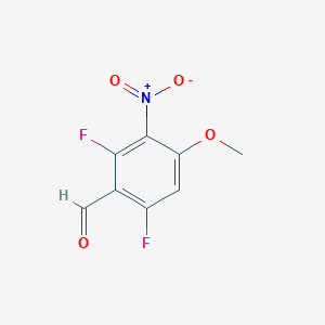 molecular formula C8H5F2NO4 B8137173 2,6-Difluoro-4-methoxy-3-nitro-benzaldehyde 