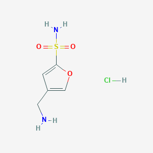 molecular formula C5H9ClN2O3S B8137194 4-(Aminomethyl)furan-2-sulfonamide;hydrochloride 